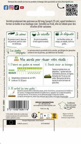 Potagères - Poireau Gros Long d'Eté 2 - MEDIA_PACKAGING_VERSO
